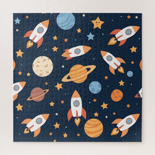 Puzzle Planètes Fusées Espace Motif Mignon (Vertical)