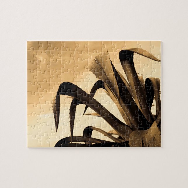 Puzzle Plante de Sepia Aloe Cactus (Horizontal)