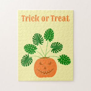 Puzzle Plante Halloween Monstera en Citrouille personnali
