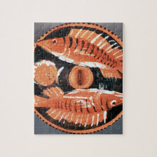 Puzzle Plaquez dépeindre deux poissons, 350 AVANT JÉSUS