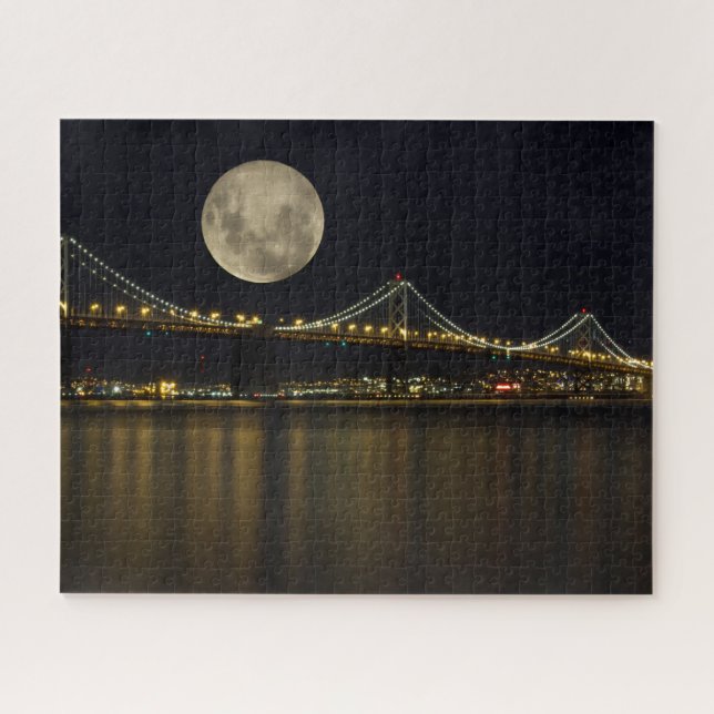 Puzzle Pleine lune sur le pont Bay (Horizontal)