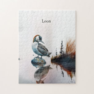 Puzzle Plongeon majestueux sur un rocher aquarelle person