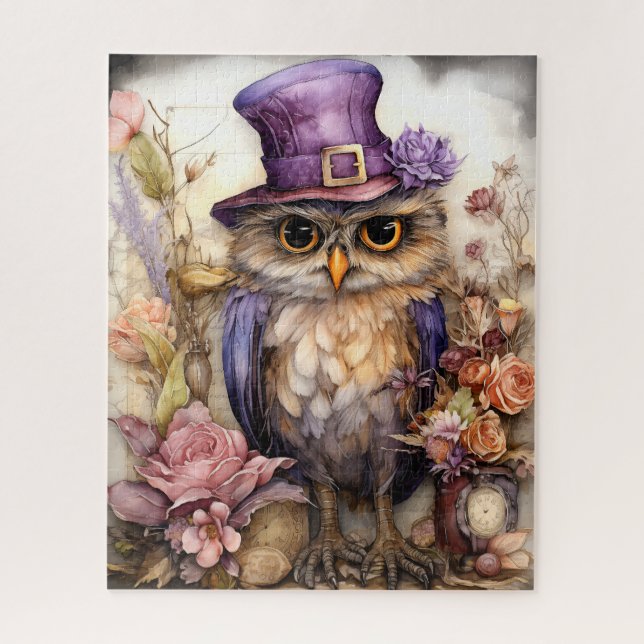 Puzzle Plum Whimsy : Chouette pourpre rire (Vertical)
