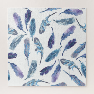 Puzzle Plumes d'aquarelle : motif aéré sans soudure.