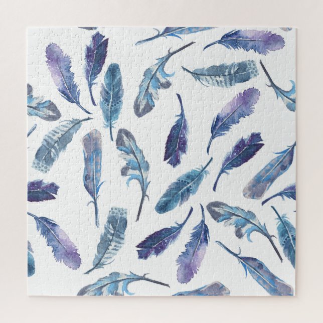 Puzzle Plumes d'aquarelle : motif aéré sans soudure. (Vertical)