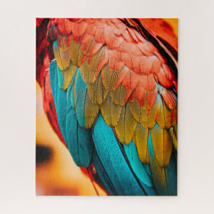 Puzzle Plumes de perroquet de Macaw proches