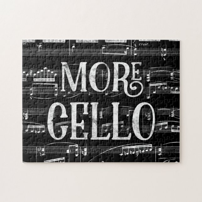 Puzzle Plus Chalboard Cello - Black White Music (Horizontal)