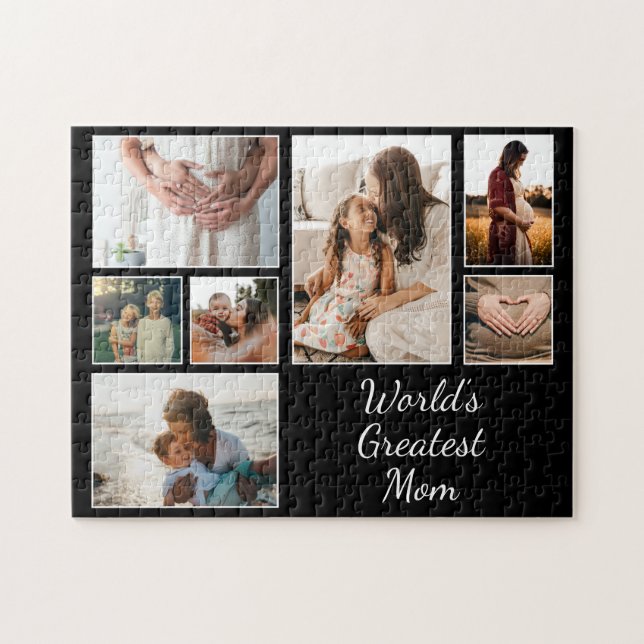 Puzzle Plus grande maman Famille Enfant 7 Photo Collage (Horizontal)