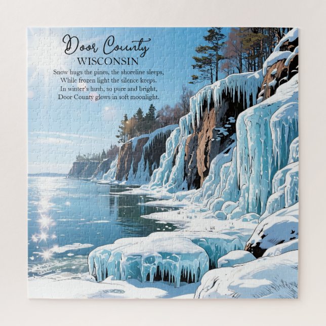 Puzzle Poème d'hiver du comté de Door Wisconsin  (Vertical)
