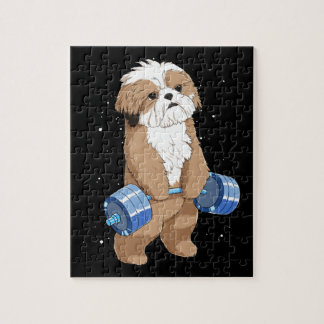 Puzzle Poids amusant Lifting Fitness Gym Shih Tzu Chien