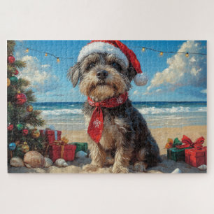 Puzzle Pointeur à poils durs Griffon Dog Christmas Beach