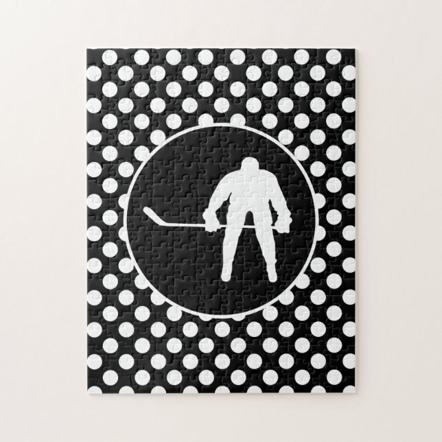 Puzzle Pois noirs et blancs; Hockey (Vertical)