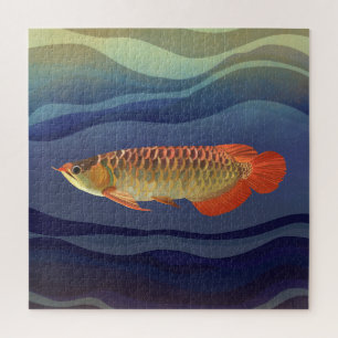 Puzzle Poisson Arowana Orange Doré   Amateurs de poissons