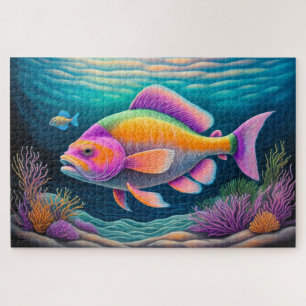 Puzzle Poisson de calcaire coloré