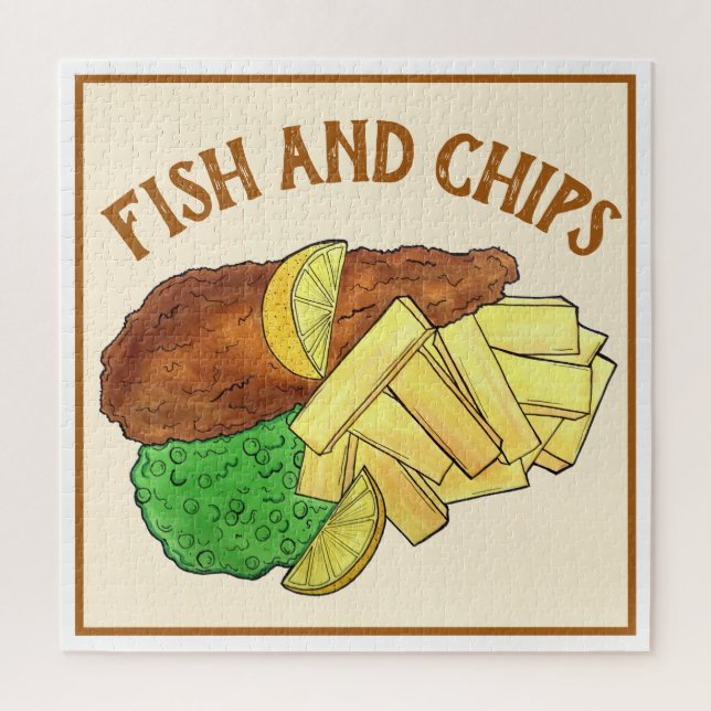 Puzzle Poisson et chips Pois British Pub Chip Shop Takeaw (Vertical)