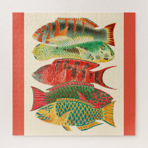 Puzzle poisson tropical vintage
