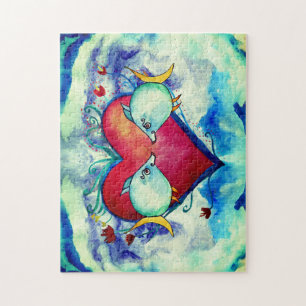 Puzzle Poissons et Coeur mignons