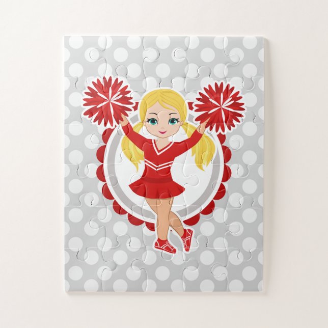 Puzzle Pom-pom girl - Blonde Rouge mignonne (Vertical)