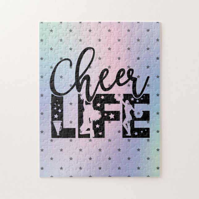Puzzle Pom-pom girl Typographie Cute Ombre Gradient tenda (Vertical)