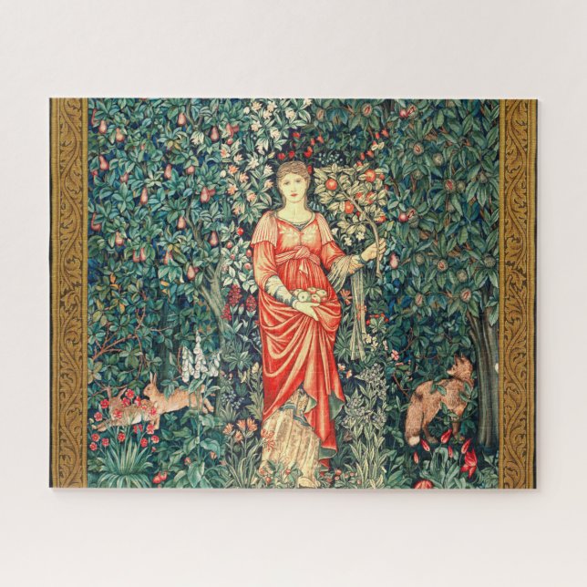 PUZZLE POMONA TENANT DES FRUITS EN VERDURE, ANIMAUX FORES (Horizontal)