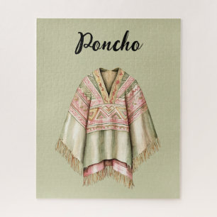 Puzzle Poncho Rose Avocat Menthe