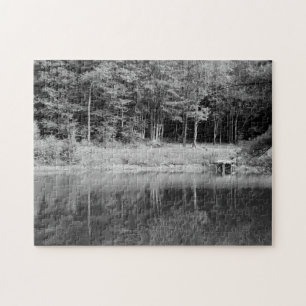 Puzzle Pond d'automne calme Vue Pêche Dock Famille Amusem