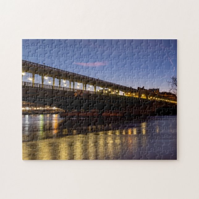 Puzzle Pont Bir-Hakeim à l'aube en hiver - Paris (Horizontal)