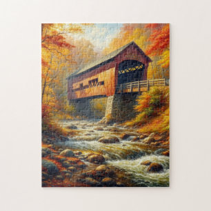Puzzle pont couvert d'automne classique