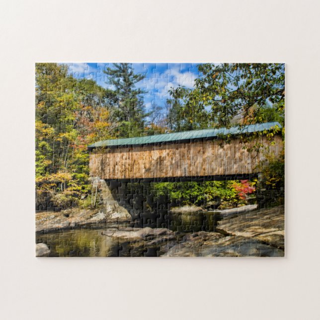 Puzzle Pont couvert de Montgomery avec feuillage d'automn (Horizontal)