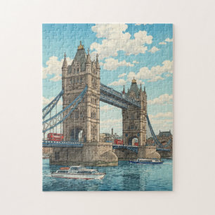 Puzzle Pont de la Tour de Londres Estampe Japonaise sur B