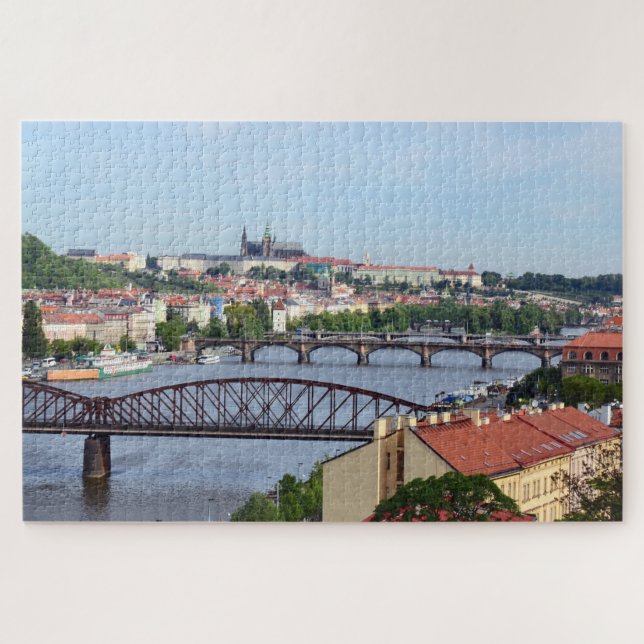 Puzzle Pont de Prague, Château et Rivières / République t (Horizontal)