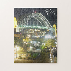 Puzzle pont de sydney illuminé la nuit