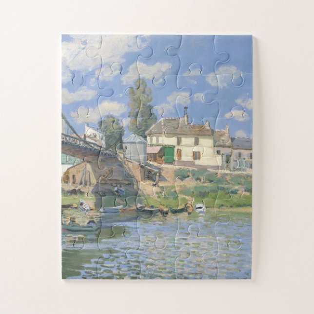 Puzzle Pont de Villeneu par Sisley Impressionist Paint (Vertical)