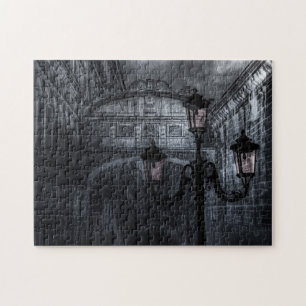 Puzzle Pont des Soupirs de la Pluie de Venise sombre à la