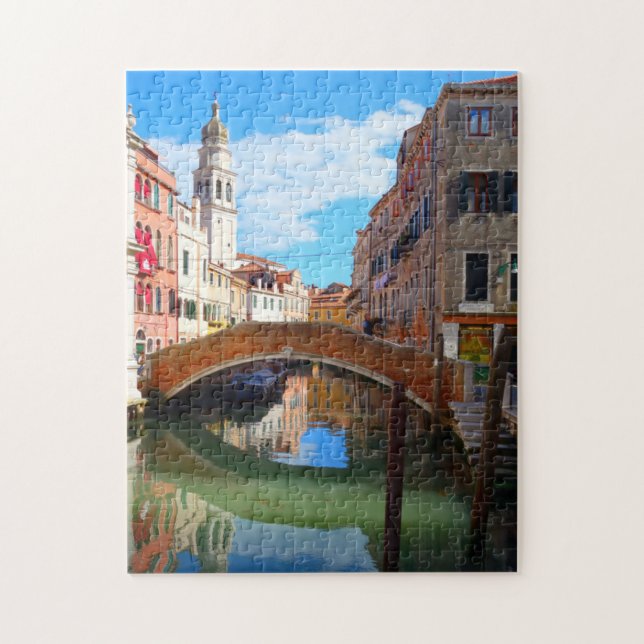 Puzzle Pont du canal de Venise et tour italienne, Italie (Vertical)
