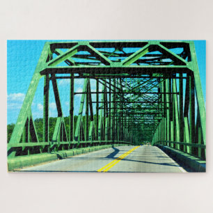 Puzzle Pont en acier vert