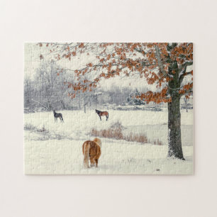 Puzzle Pony et Chevaux en terrain neigeux