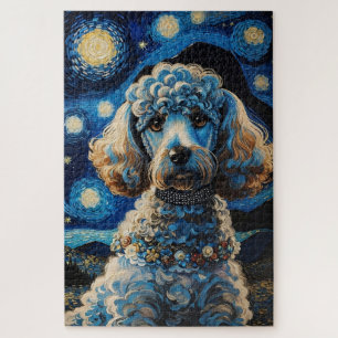 Puzzle Poodle dans la nuit étoilée