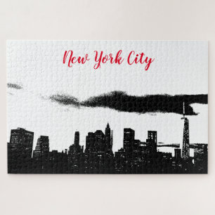 Puzzle Pop Art Black White New York City