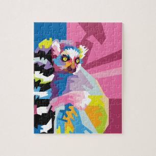 Puzzle Pop Art Lemur Portrait