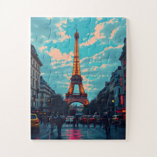Puzzle Pop Art Paris - Vibrant Retro Cityscape