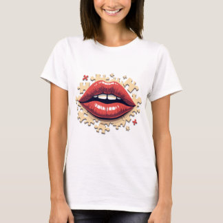 Puzzle-Pop-Lippen T-Shirt