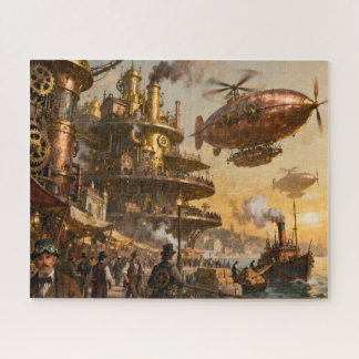 Puzzle Port animé dans la ville steampunk