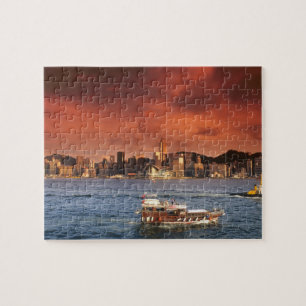 Puzzle Port de Hong Kong au coucher du soleil