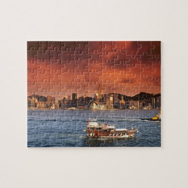 Puzzle Port de Hong Kong au coucher du soleil (Horizontal)