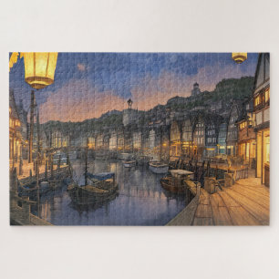 Puzzle Port Historique Européen De Nuit
