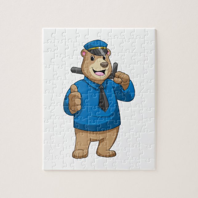 Puzzle Porter en tant qu'officier de police avec le casqu (Vertical)