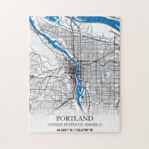 Puzzle Portland Oregon USA Travel City Plan