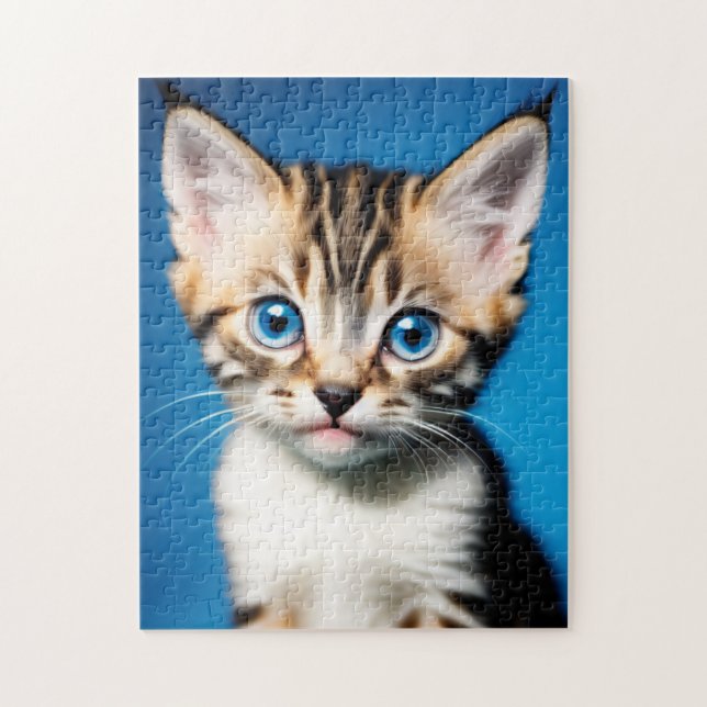 Puzzle Portrait adorable Kitten avec de beaux yeux bleus (Vertical)