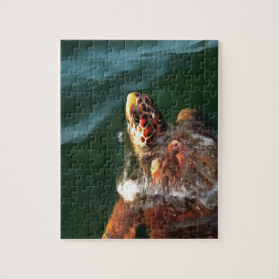 Puzzle Portrait artistique de la tortue luge